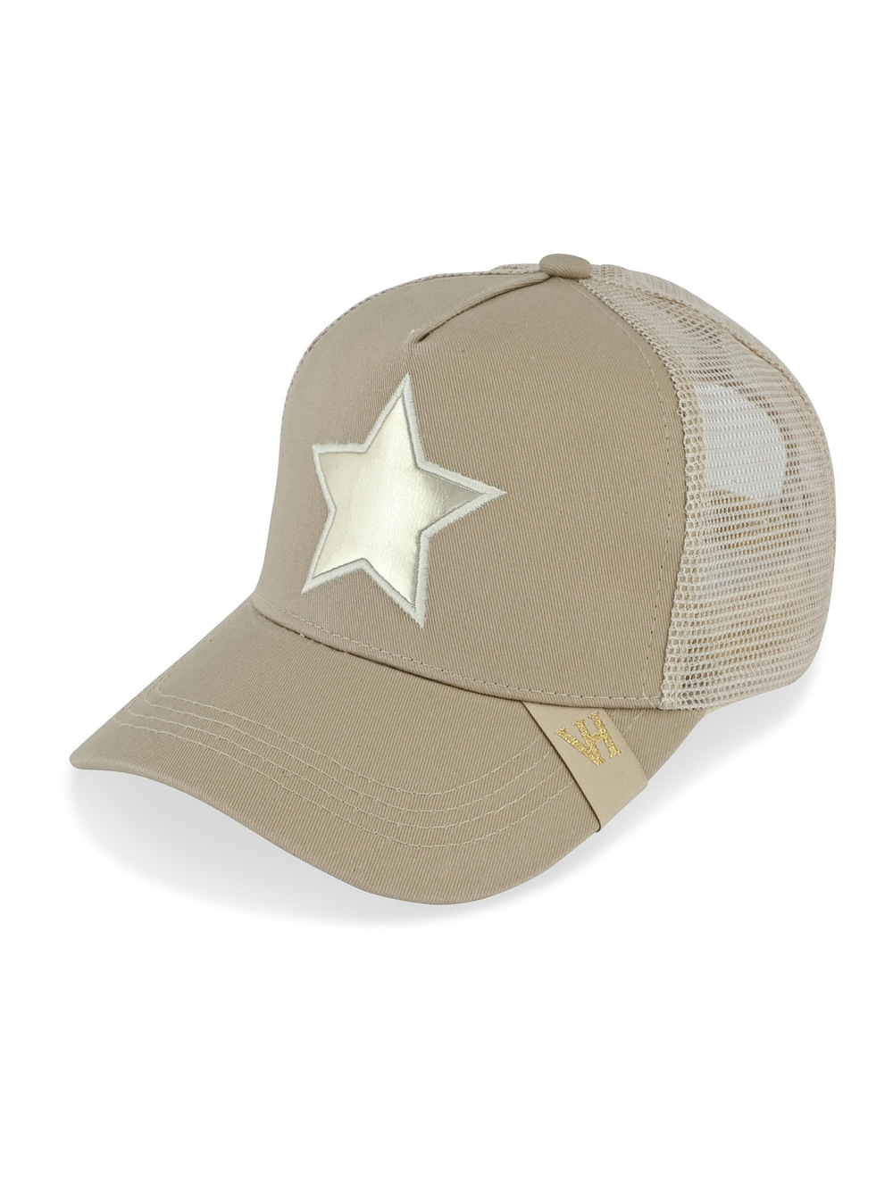 VINTAGE HAVANA Trucker Hats Women | Mesh | Khaki, Washed Gold | Size L